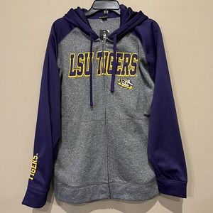 Men’s LSU Tigers Champion Hooded Flannel Jacket Size L